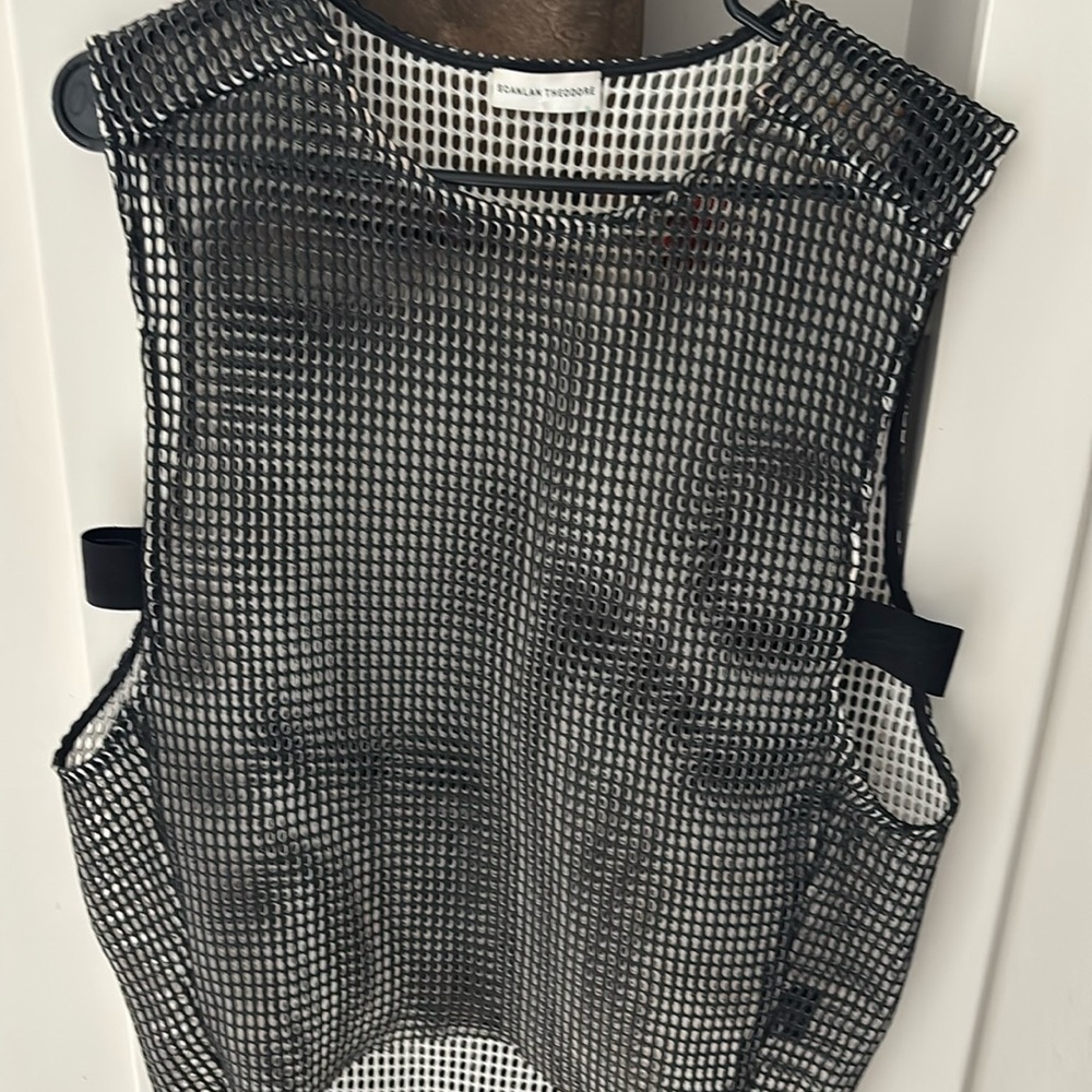 Stylish Black Mesh Top by Issey Miyake
